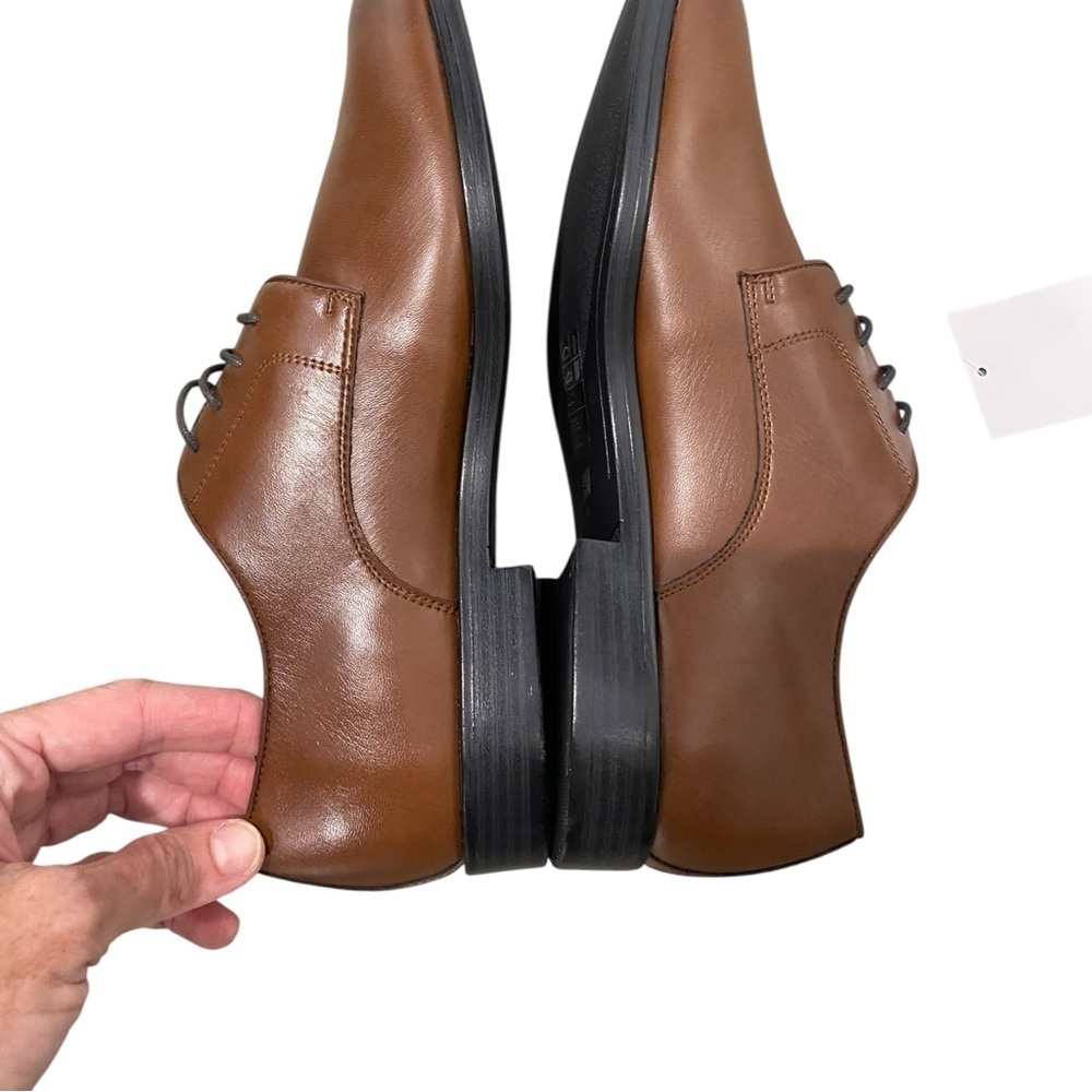 NWT H&M Men’s Brown Faux Leather Oxfords Classic Style Size 8.5 mens dress shoes - Picture 10 of 10